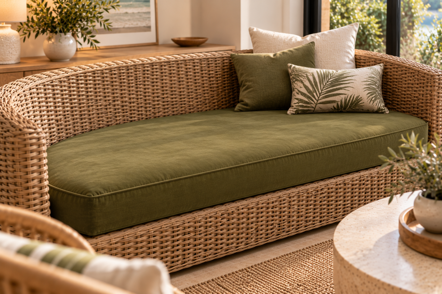 Indoor Round Back Bench Seat Cushions