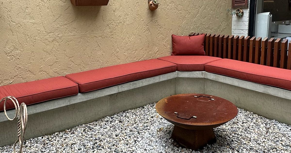 Custom cushions installed on lawn furniture in Australia.