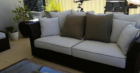 Replacement cushions for cane, rattan, and wicker chairs