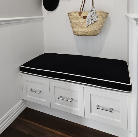Velvet fabric bench seat spotlight