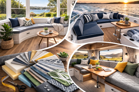 Custom Cushions for Bay Windows, Boats & Caravans – Made to Measure for Any Space